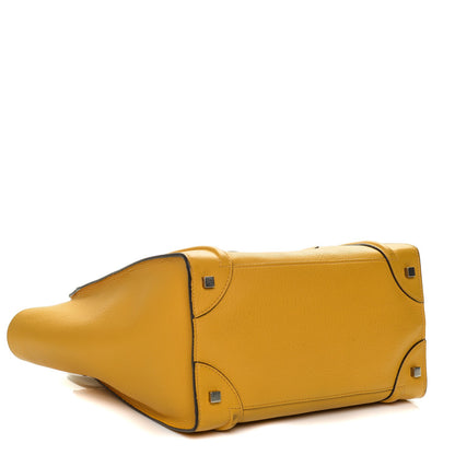 Celine Drummed Calfskin Mini Luggage Ocre 4 of 7