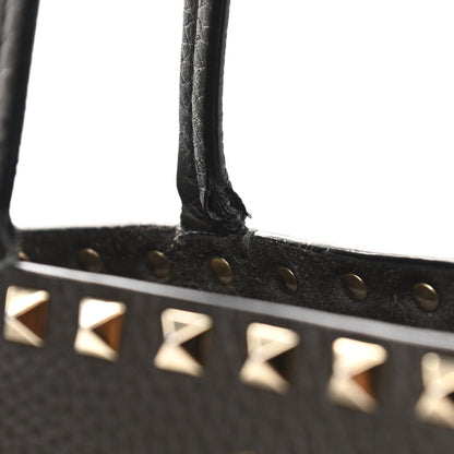 Valentino Garavani Grained Calfskin Rockstud Shoulder Tote Graphite 20 of 21