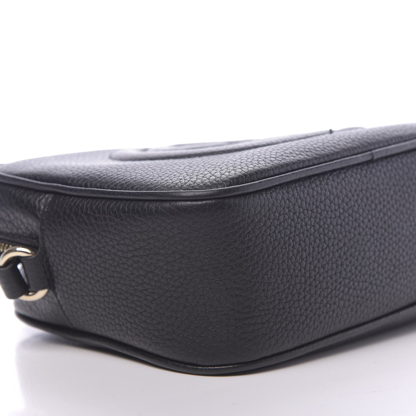 Pebbled Calfskin Small Soho Disco Bag Black