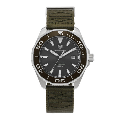 Tag Heuer Stainless Steel Textile 43mm Aquaracer Quartz Watch Grey WAY101L 1 of 4