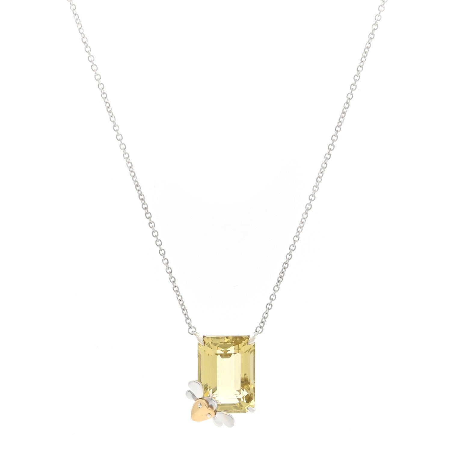 Tiffany Sterling Silver 18K Rose Gold Yellow Quartz Return to Tiffany Love Bugs Ladybug Necklace 1 of 6