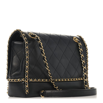 Chanel Calfskin Stitched Chain Flap Black 3 of 11