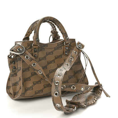 Balenciaga Coated Canvas BB Monogram Neo Cagole Handbag XS Beige Brown 4 of 10