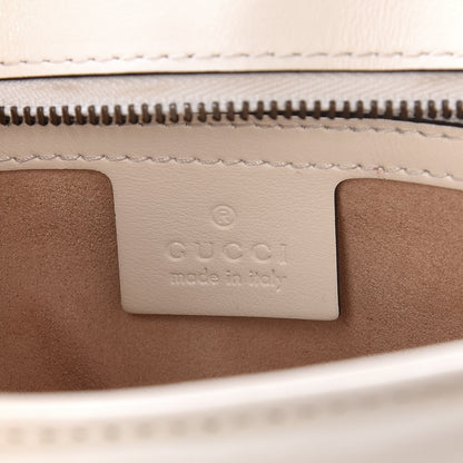Gucci Calfskin Matelasse Small GG Marmont Top Handle Shoulder Bag White 5 of 13