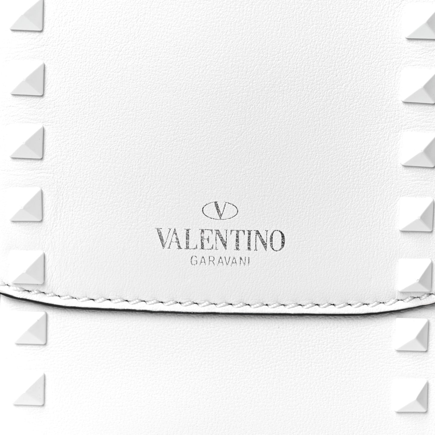 Vitello Colorblock Large Free Rockstud Halfmoon Saddle Bag Marine White