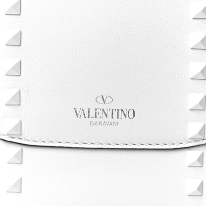Valentino Garavani Vitello Colorblock Large Free Rockstud Halfmoon Saddle Bag Marine White 12 of 12