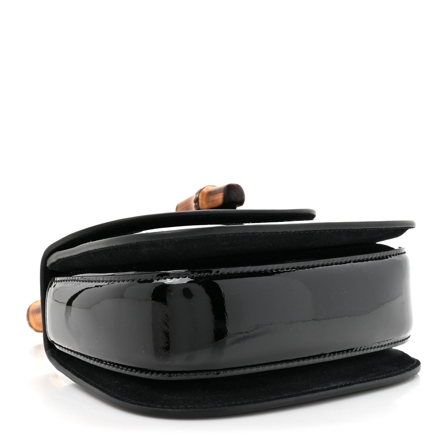 Gucci Patent Crystal Mini Bamboo 1947 Top Handle Chain Bag Black 4 of 10