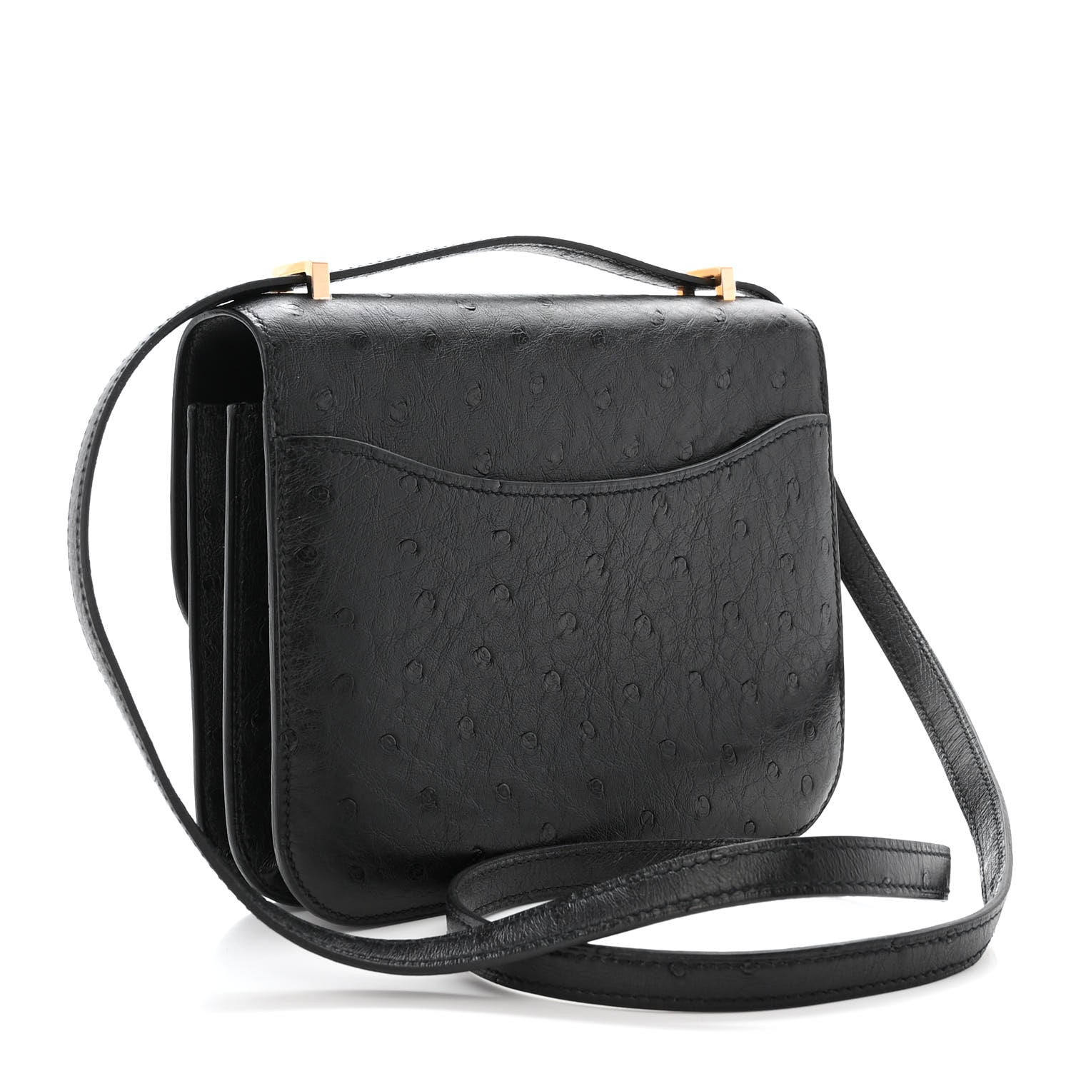 Hermes Ostrich Constance 18 Black 3 of 13