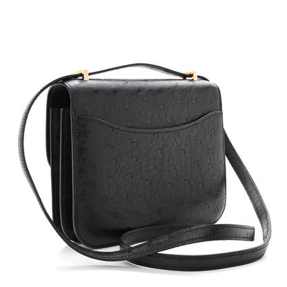 Hermes Ostrich Constance 18 Black 3 of 13