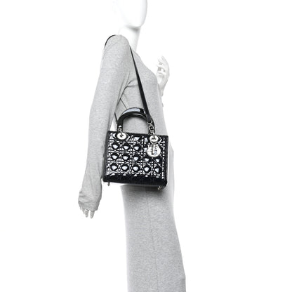 Christian Dior Patent Cannage Medium Lady Dior Navy Blue 2 of 9