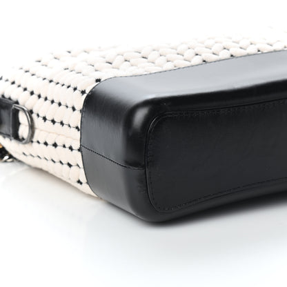 Chanel Wool Calfskin Medium Gabrielle Hobo Black White 8 of 9