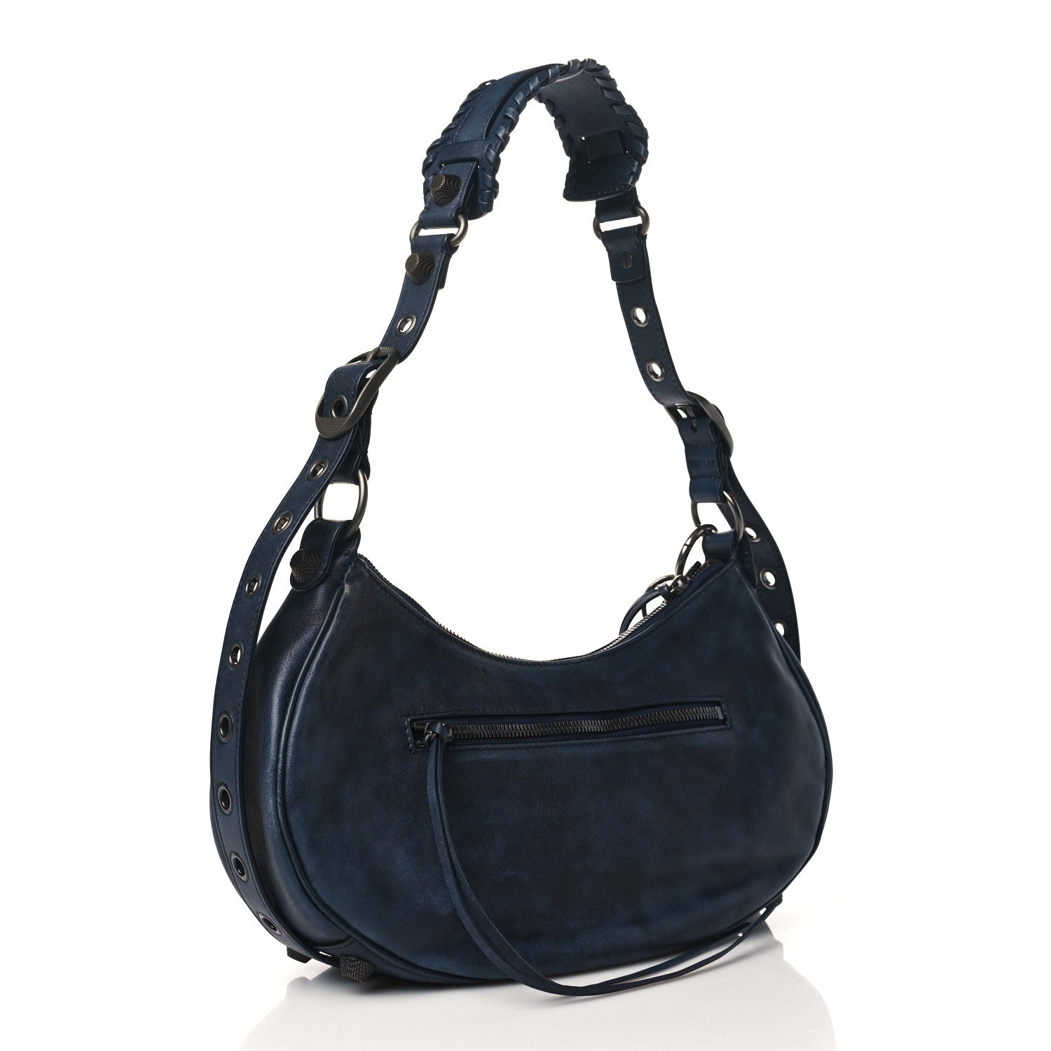Balenciaga Used Calfskin Small Le Cagole Shoulder Bag Navy 2 of 8