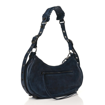 Balenciaga Used Calfskin Small Le Cagole Shoulder Bag Navy 2 of 8