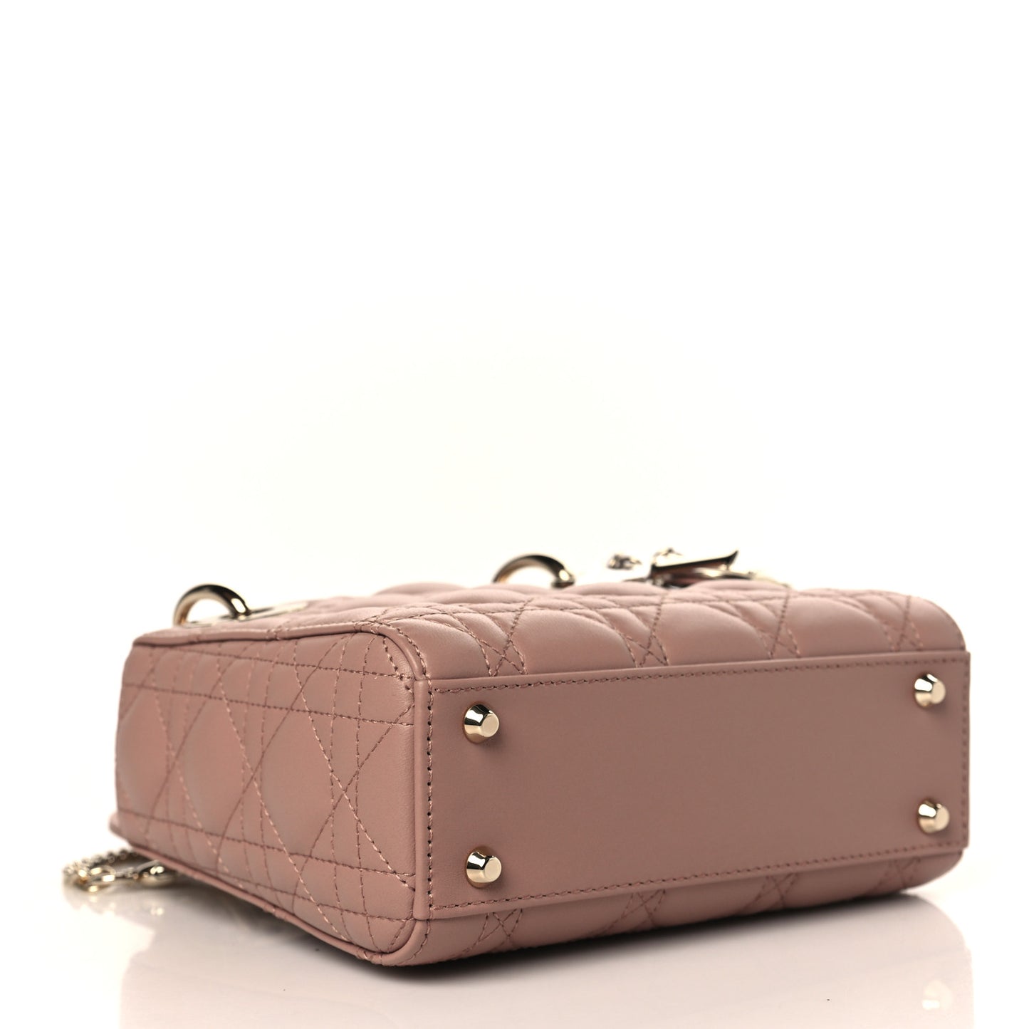 Lambskin Cannage Mini Lady Dior Rose De Vents