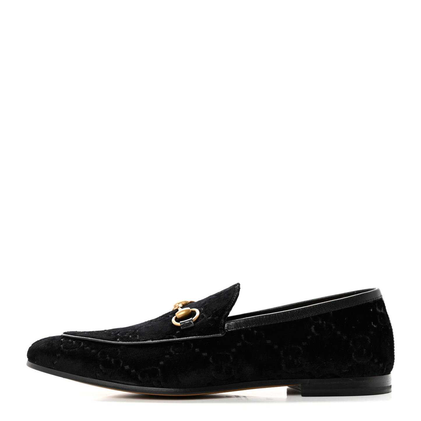 Velvet GG Monogram Horsebit Mens Jordaan Loafers 10 Black