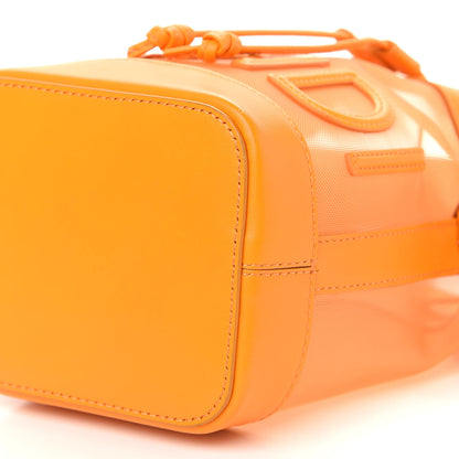 Fendi Mesh Vitello King F is Fendi Logo Embroidered Mini Mon Tresor Bucket Bag Aranciata Clementime 9 of 9