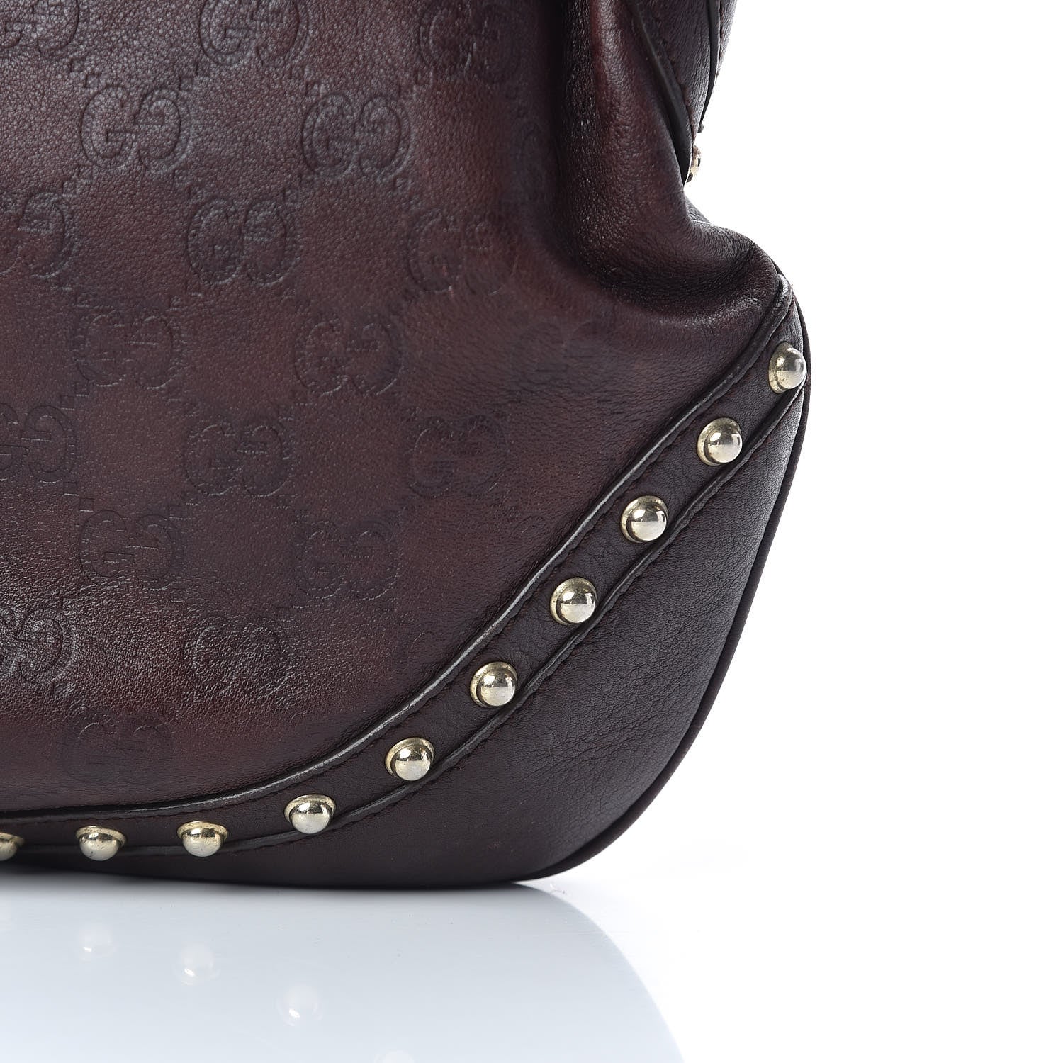 Gucci Guccissima Studded Web Pelham Shoulder Bag Dark Brown 10 of 10
