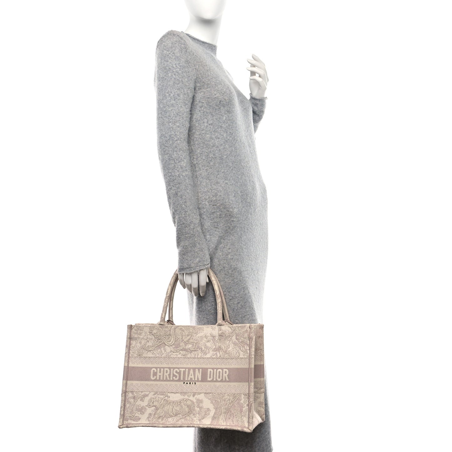 Canvas Embroidered Medium Dioriviera Toile De Jouy Book Tote Rose