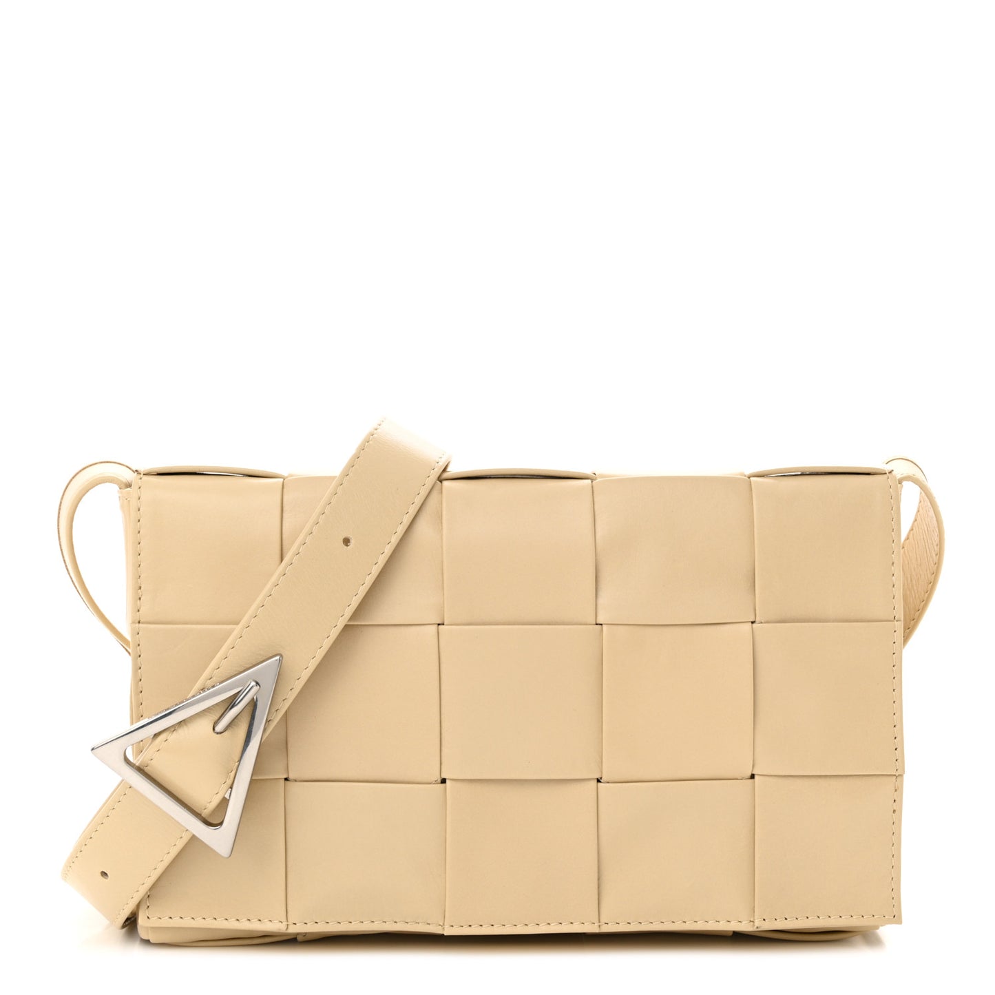 Paper Calfskin Maxi Intrecciato Cassette Crossbody Bag Porridge