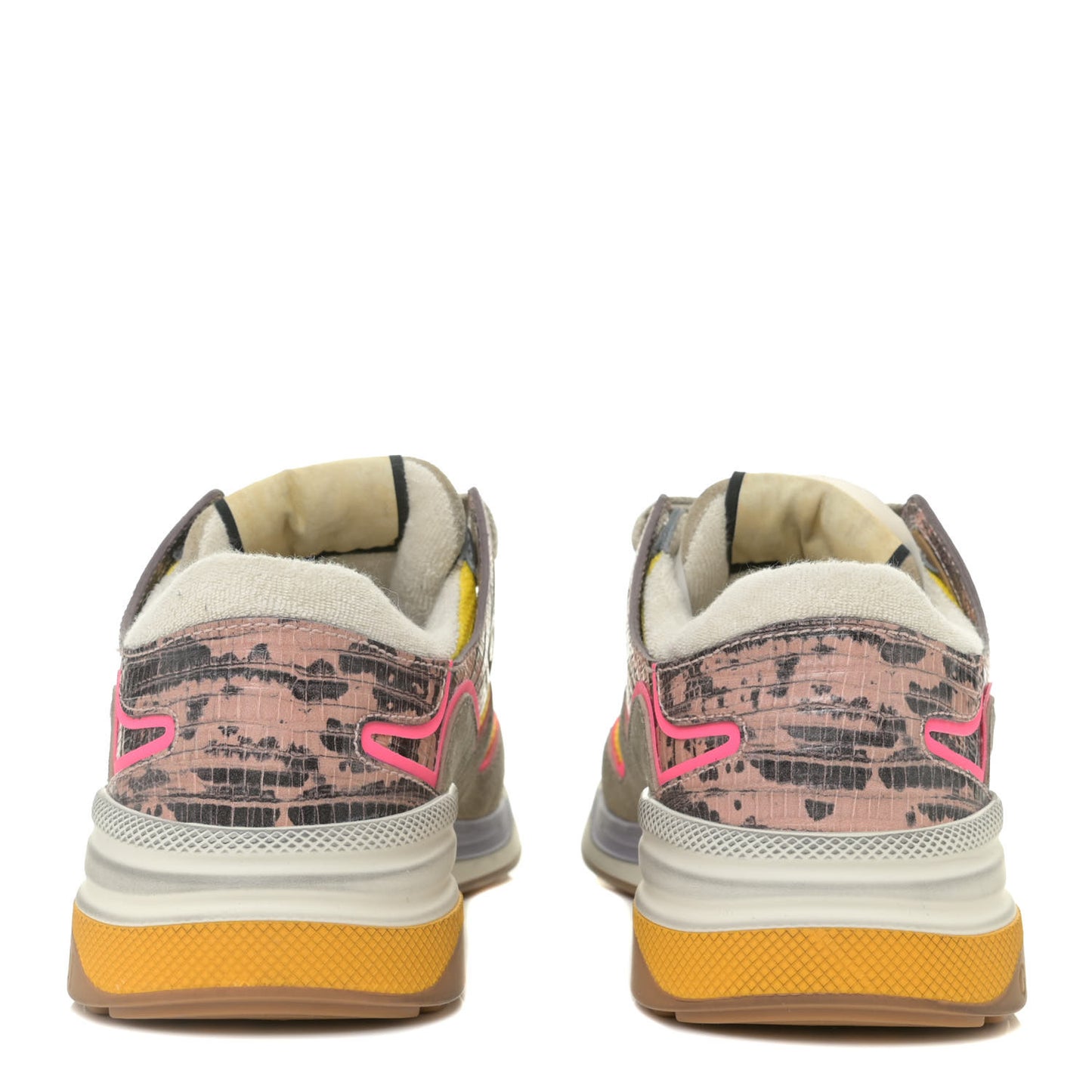 Suede Calfskin Tejus Printed Womens Ultrapace Sneakers 36 Pink Silver Oatmeal Yolk