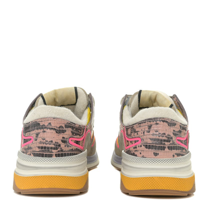 Gucci Suede Calfskin Tejus Printed Womens Ultrapace Sneakers 36 Pink Silver Oatmeal Yolk 4 of 11