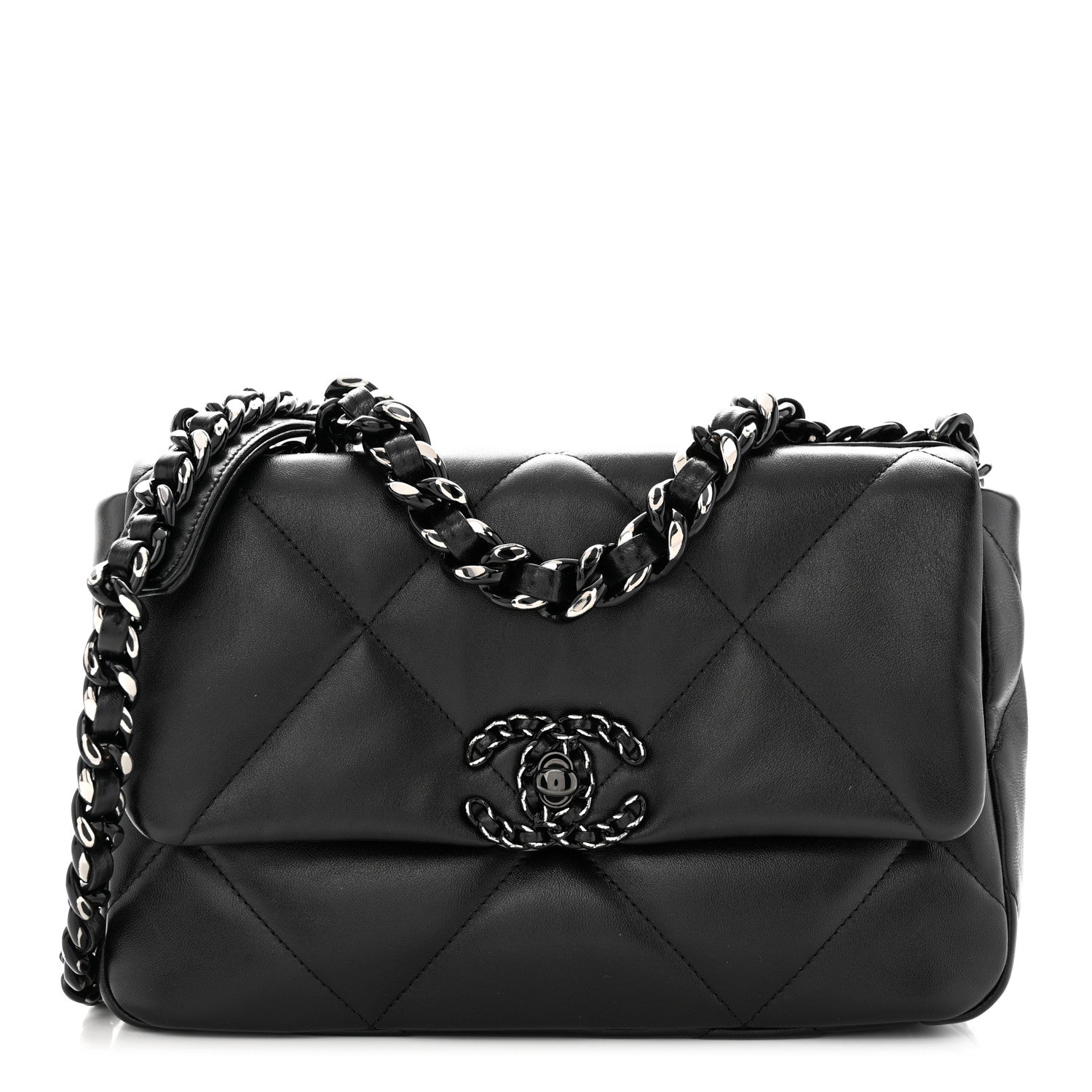 Chanel Lambskin Quilted Medium Chanel 19 Flap So Black 1 of 10