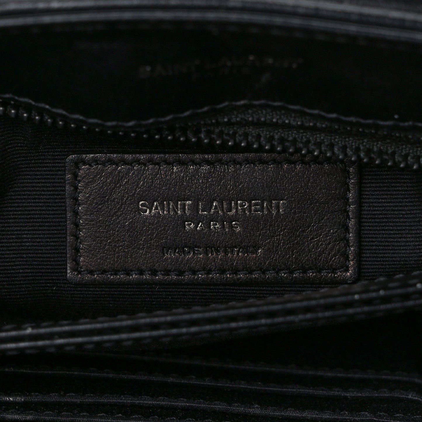 Calfskin Y Quilted Monogram Monochrome Toy Loulou Crossbody Bag Black