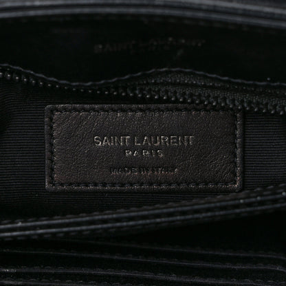 Saint Laurent Calfskin Y Quilted Monogram Monochrome Toy Loulou Crossbody Bag Black 6 of 10