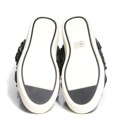 Chanel Calfskin Camellia High Top Sneakers 36 Black 7 of 7