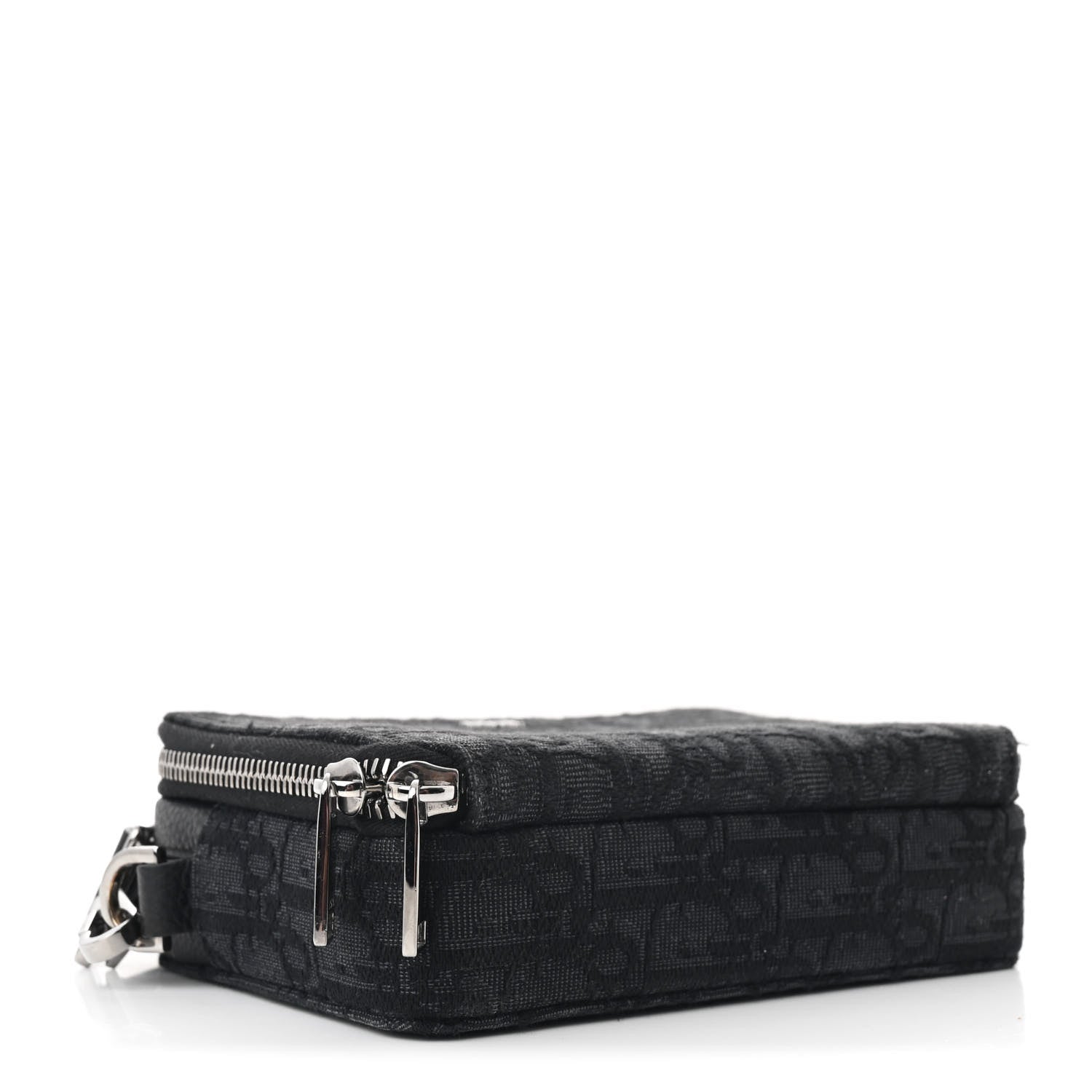 Christian Dior Oblique Zipped With Strap Pouch Blue Black 4 of 13