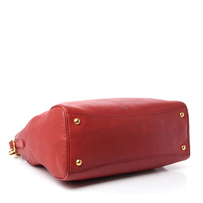 Prada Vitello Daino Top Handle Shoulder Bag Rosso 4 of 17