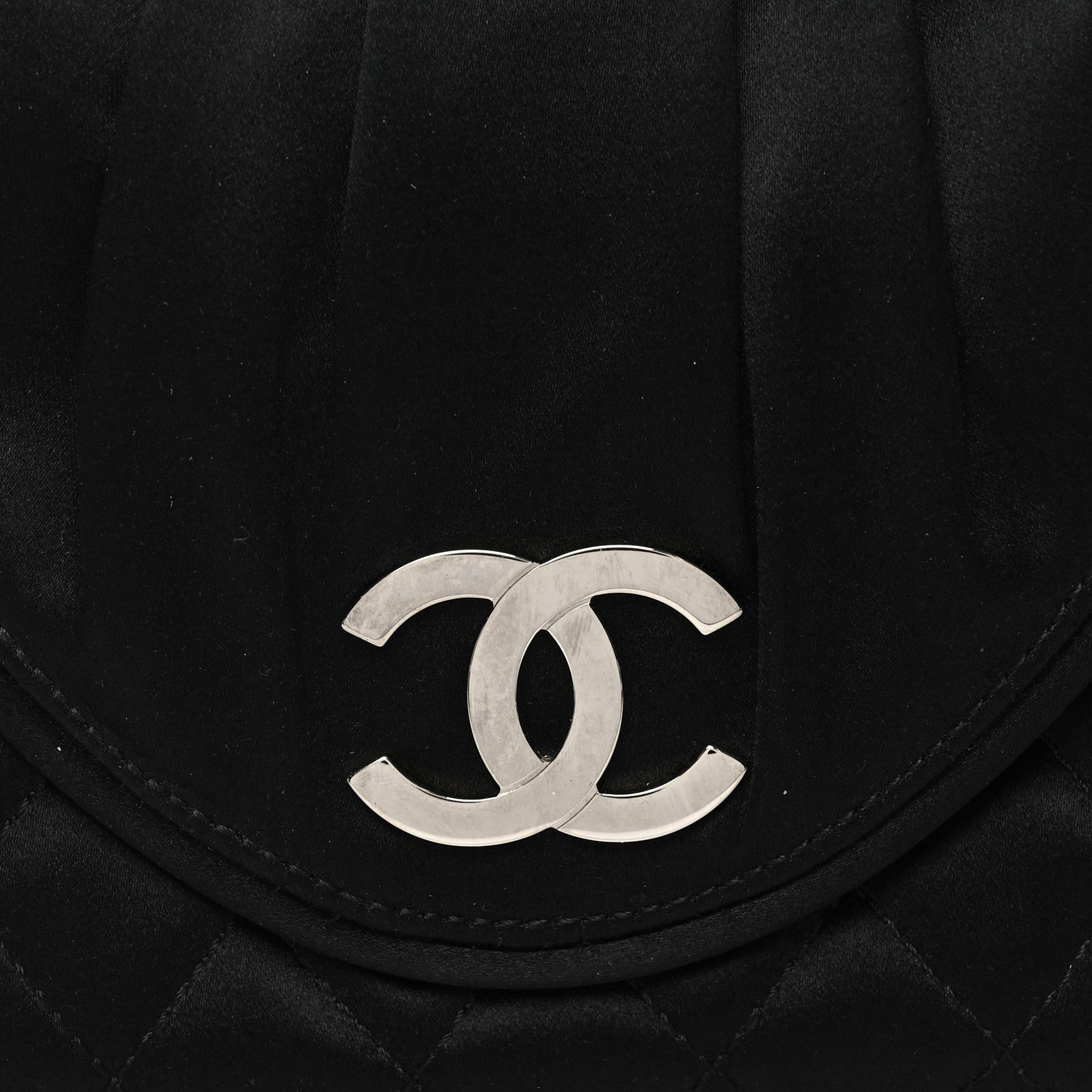 Chanel Satin Quilted Flap Clutch Black 8 of 10
