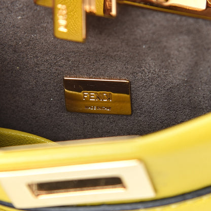 Fendi Shiny Nappa Micro Peekaboo Iconic Satchel Lime 7 of 10