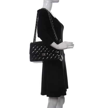 Chanel Patent Quilted Jumbo Double Flap Black 2 of 10