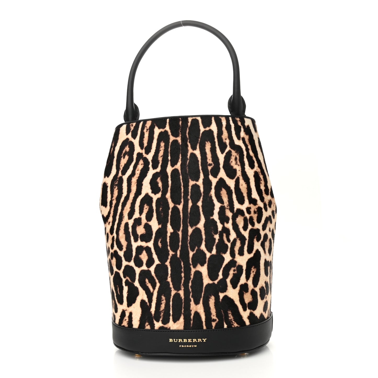 Prorsum Calf Hair Leopard Print The Bucket Bag Black