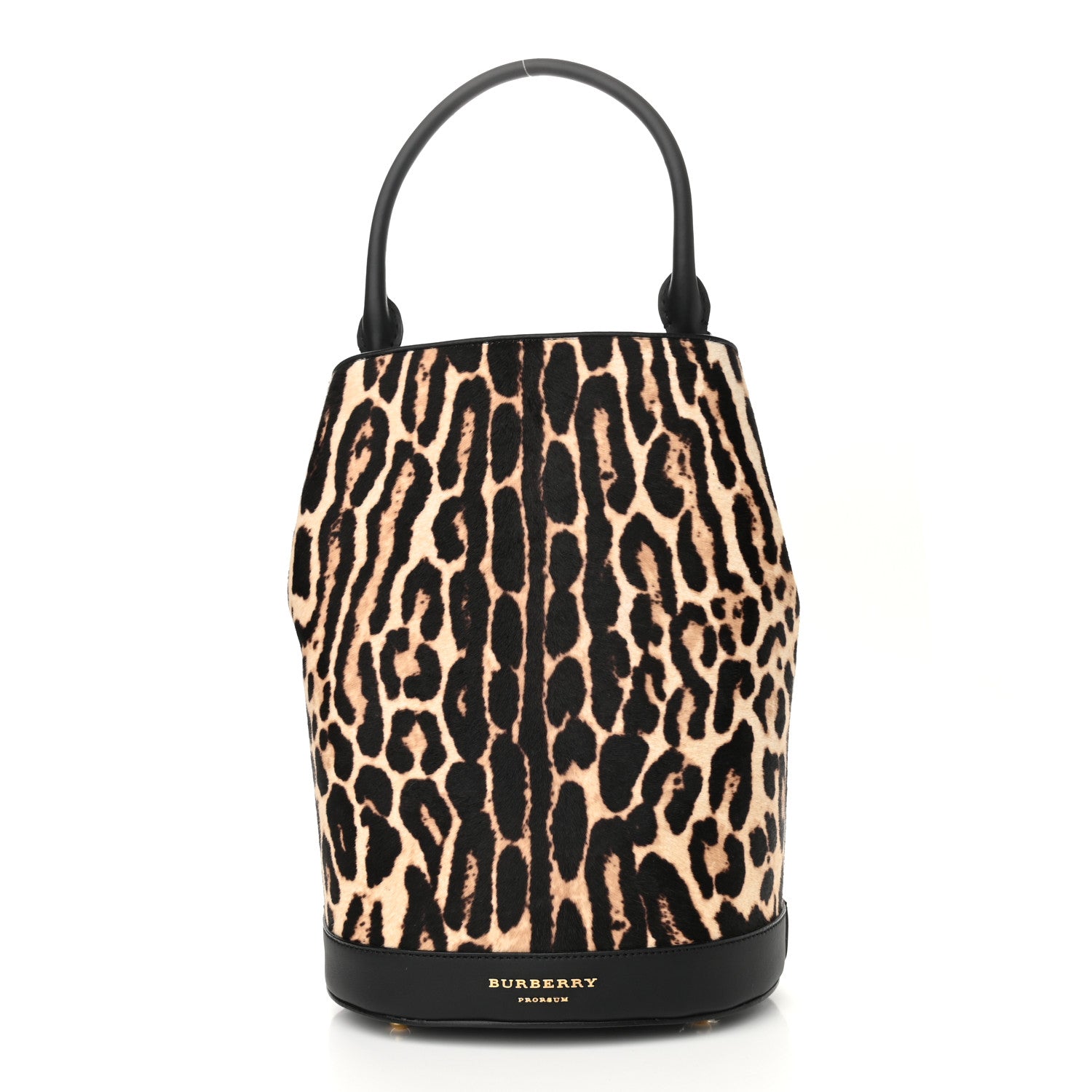 Burberry Prorsum Calf Hair Leopard Print The Bucket Bag Black 3 of 9