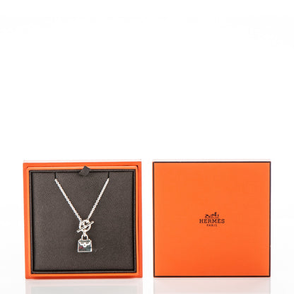 Hermes Sterling Silver Birkin Amulette Pendant Necklace 5 of 5