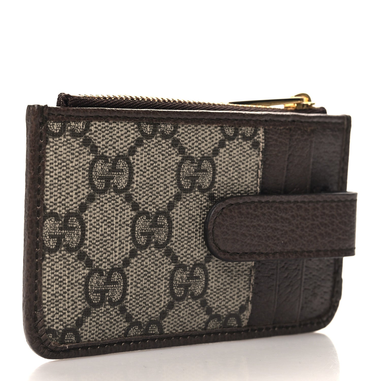 Gucci GG Supreme Monogram Web Ophidia Zip Card Case Brown 3 of 7