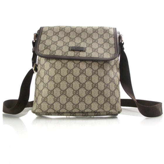 GG Plus Monogram Small Flap Messenger Bag Beige Dark Brown