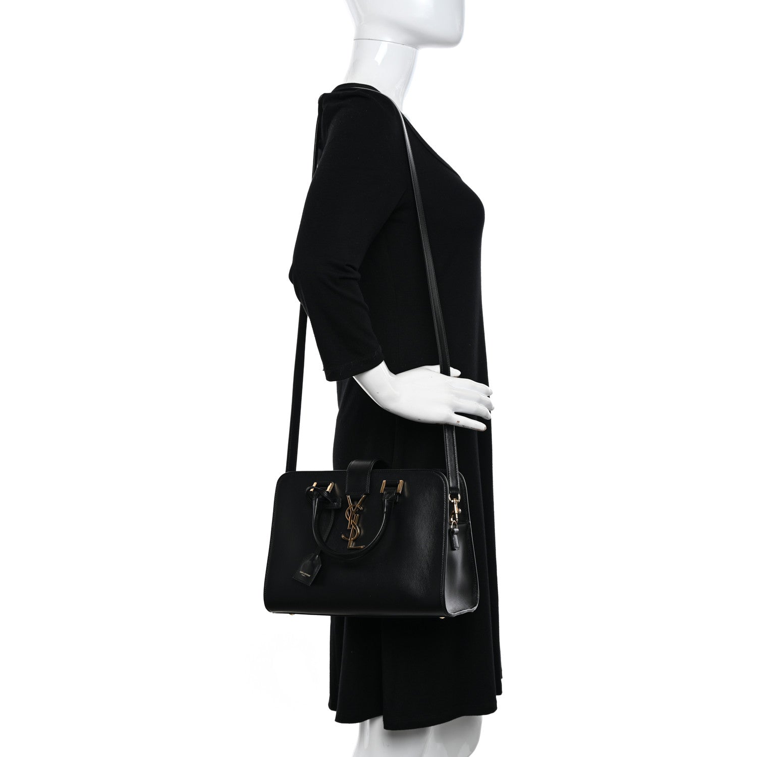 Saint Laurent Calfskin Monogram Baby Cabas Black 2 of 11