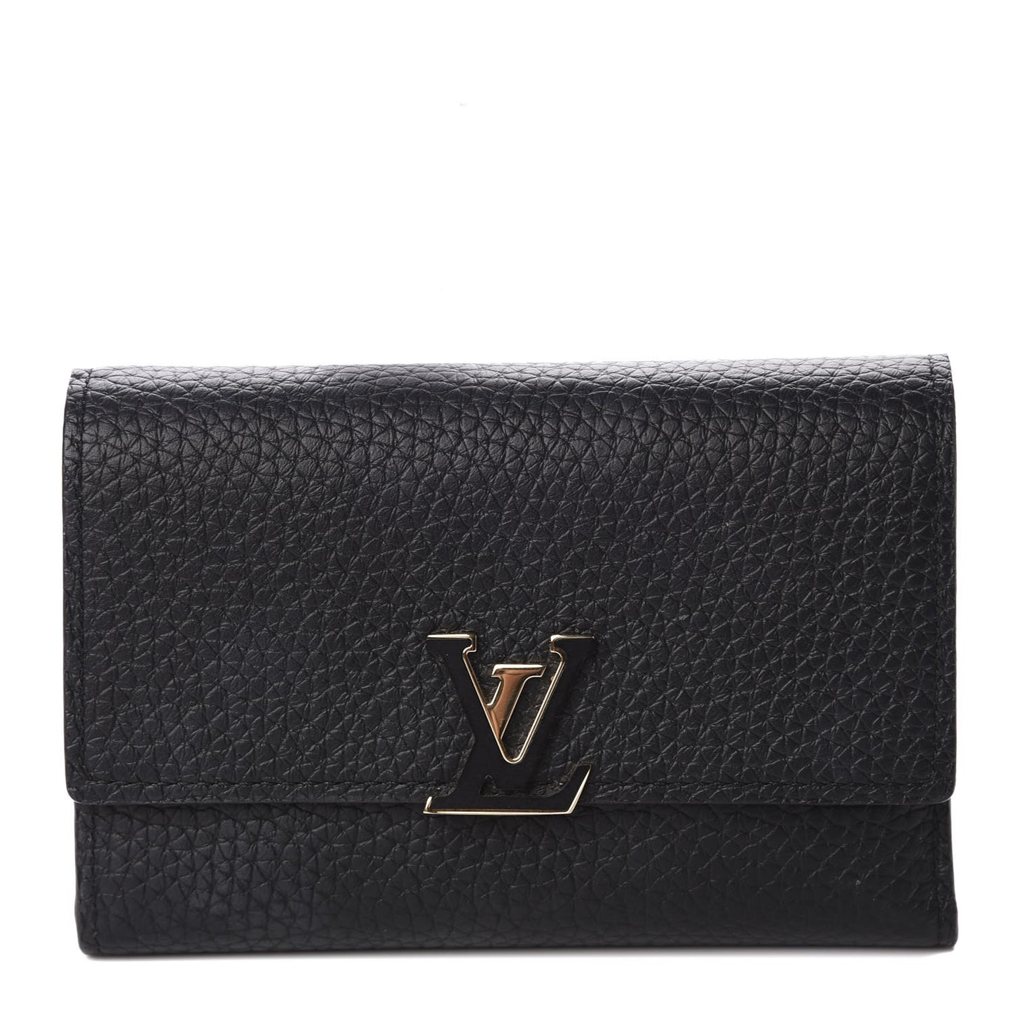 Taurillon Capucines Compact Wallet Black