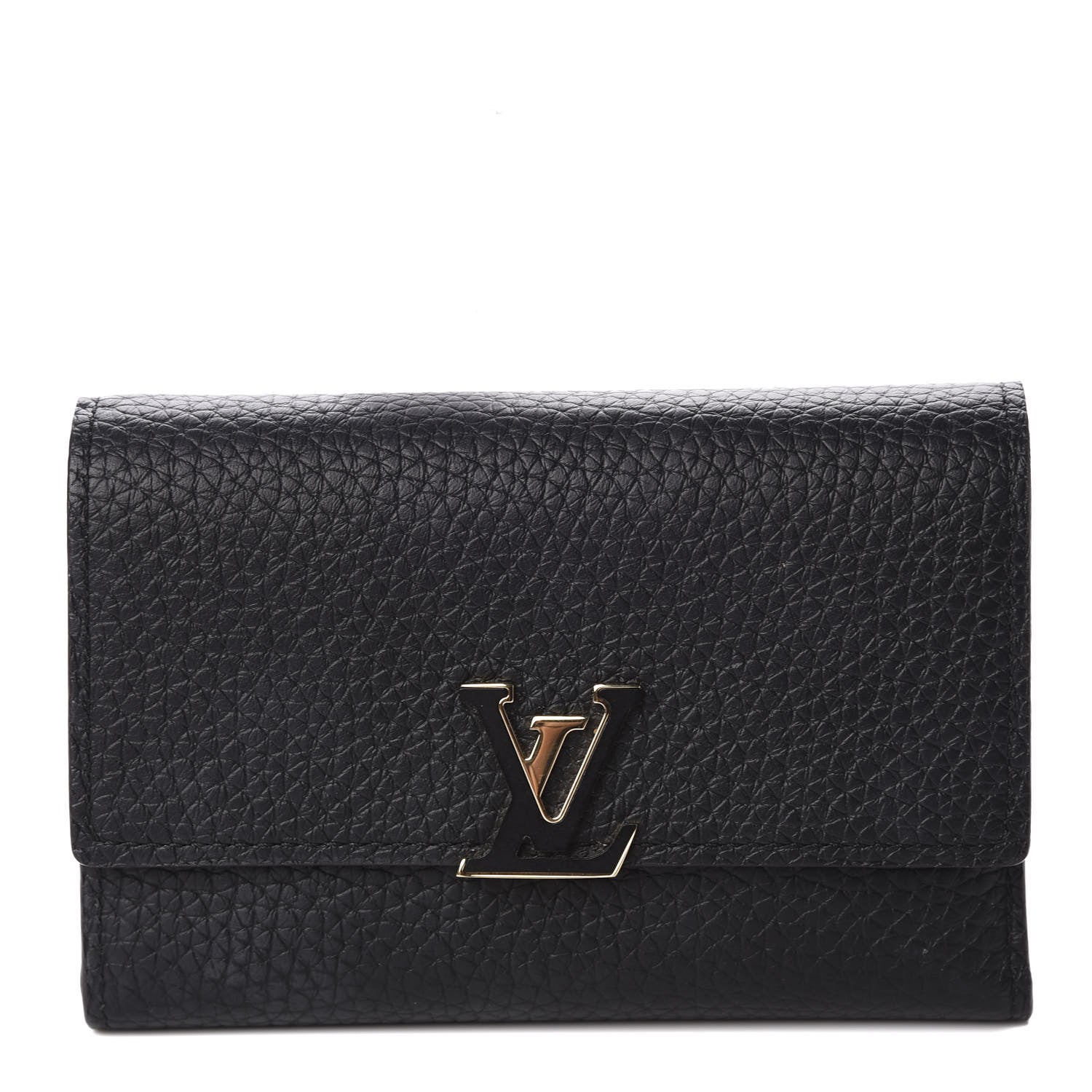 Louis Vuitton Taurillon Capucines Compact Wallet Black 1 of 9