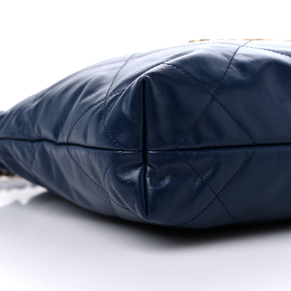 Chanel Shiny Calfskin Quilted Small Chanel 22 Navy 9 of 10