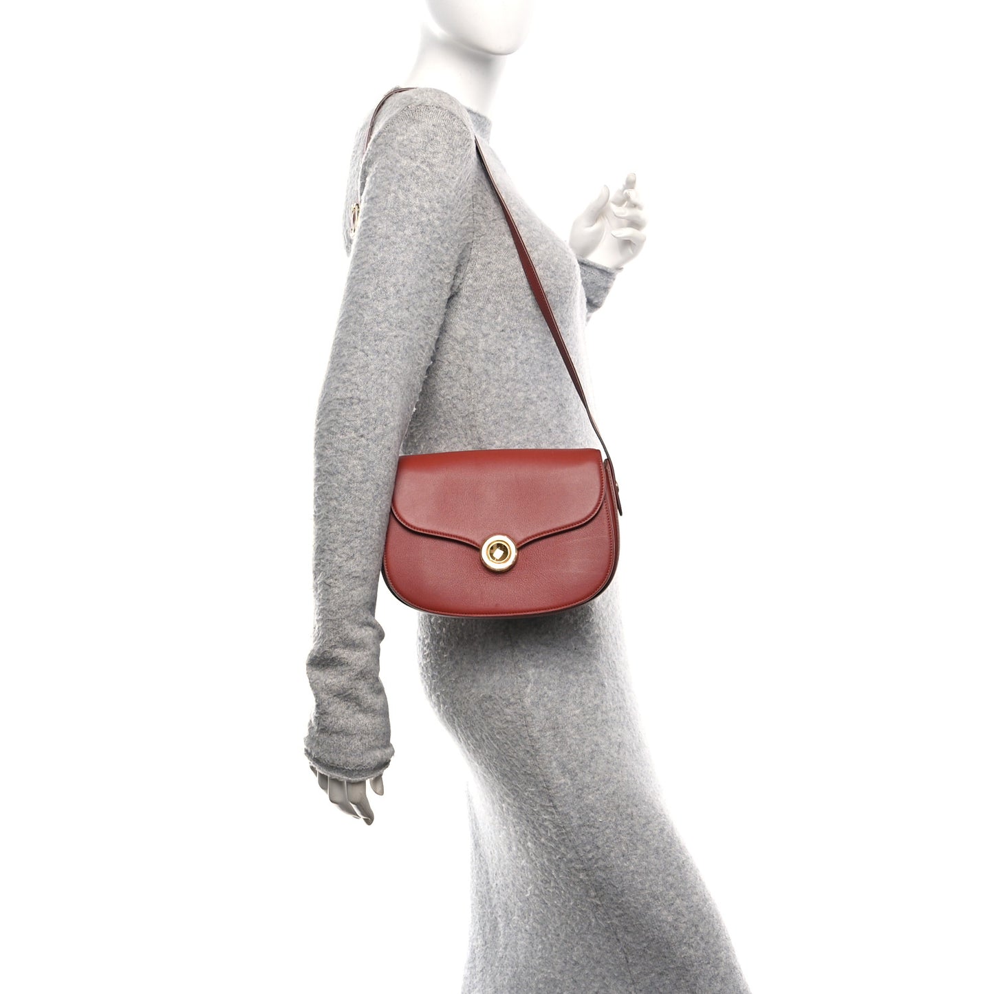 Grained Calfskin Small Ghiera Bag Deep Kummel