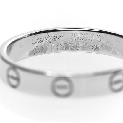 Cartier 18K White Gold 3.5mm LOVE Wedding Band Ring 56 7.5 3 of 5