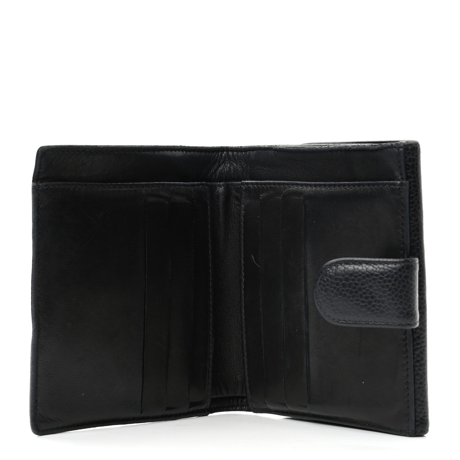 Chanel Caviar Timeless CC Compact French Wallet Black 5 of 9