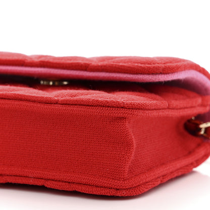 Chanel Jersey Quilted Micro Mini Flap Red 10 of 11