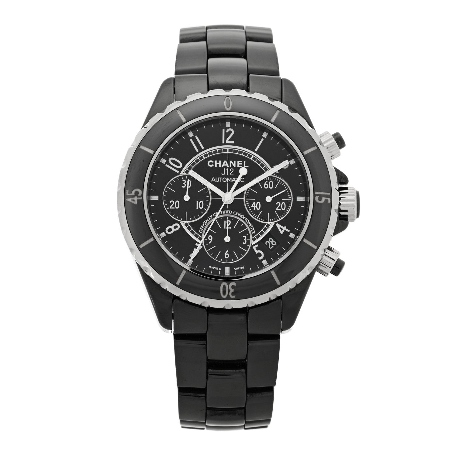 Chanel Stainless Steel Ceramic 41mm J12 Chronograph Automatic Watch Black 1 of 5