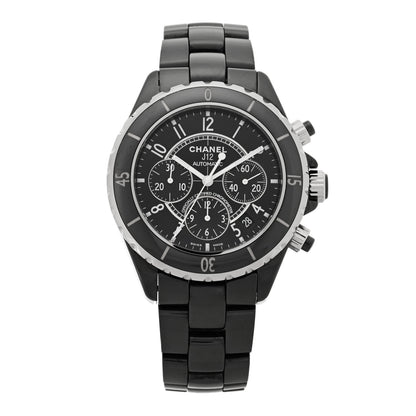 Chanel Stainless Steel Ceramic 41mm J12 Chronograph Automatic Watch Black 1 of 5