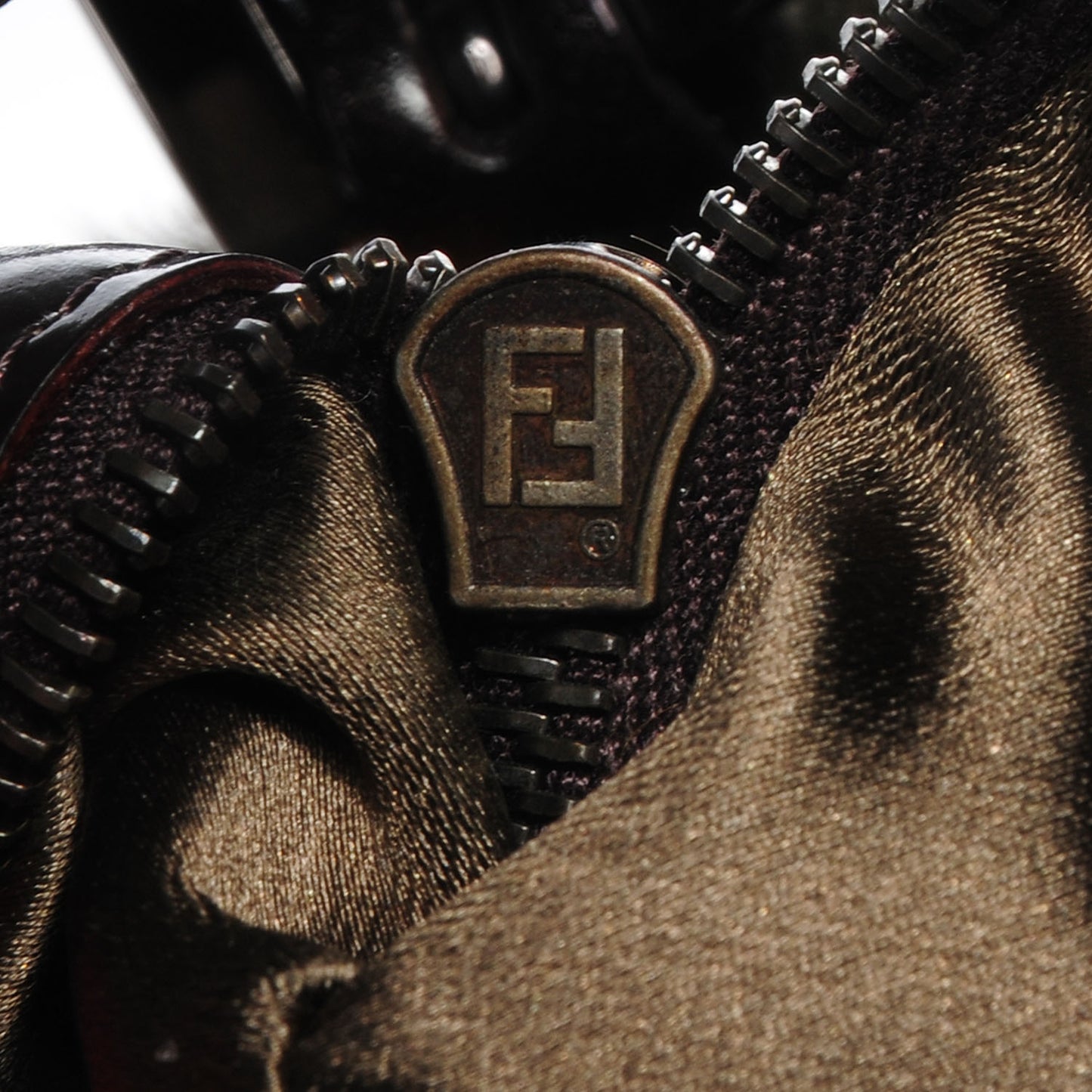 Rabbit Fur Tigers Eye Baguette Bag Moro